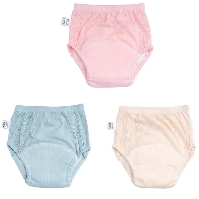 3 pçs/lote calças de treinamento recém-nascido algodão fino verão shorts do bebê lavável menino meninas fraldas pano reutilizáveis fraldas infantis calcinha