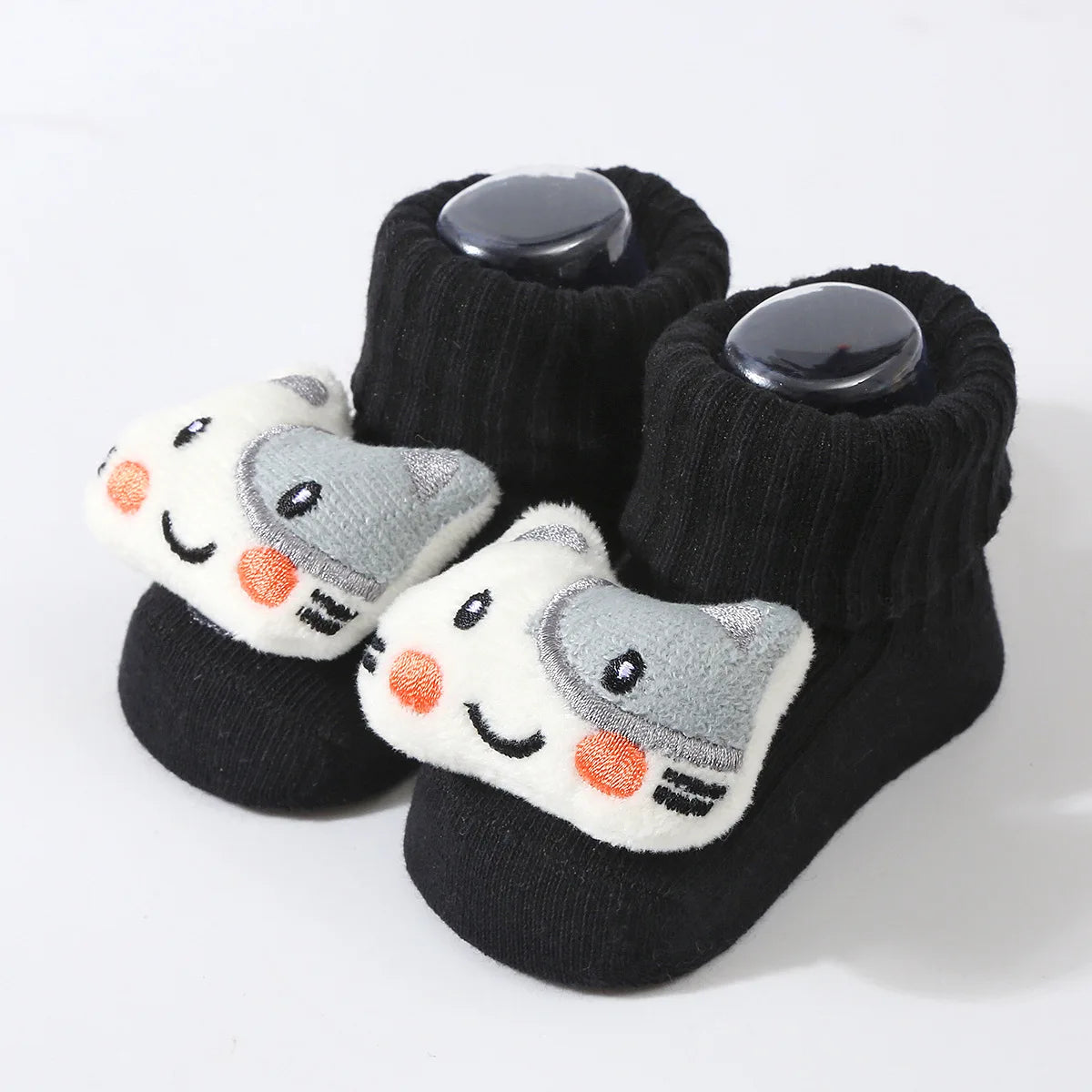 Meias de bebê primavera e outono algodão macio meias de bebê recém-nascido no tubo dos desenhos animados 3d boneca infantil meninos meninas meias 0-6 meses