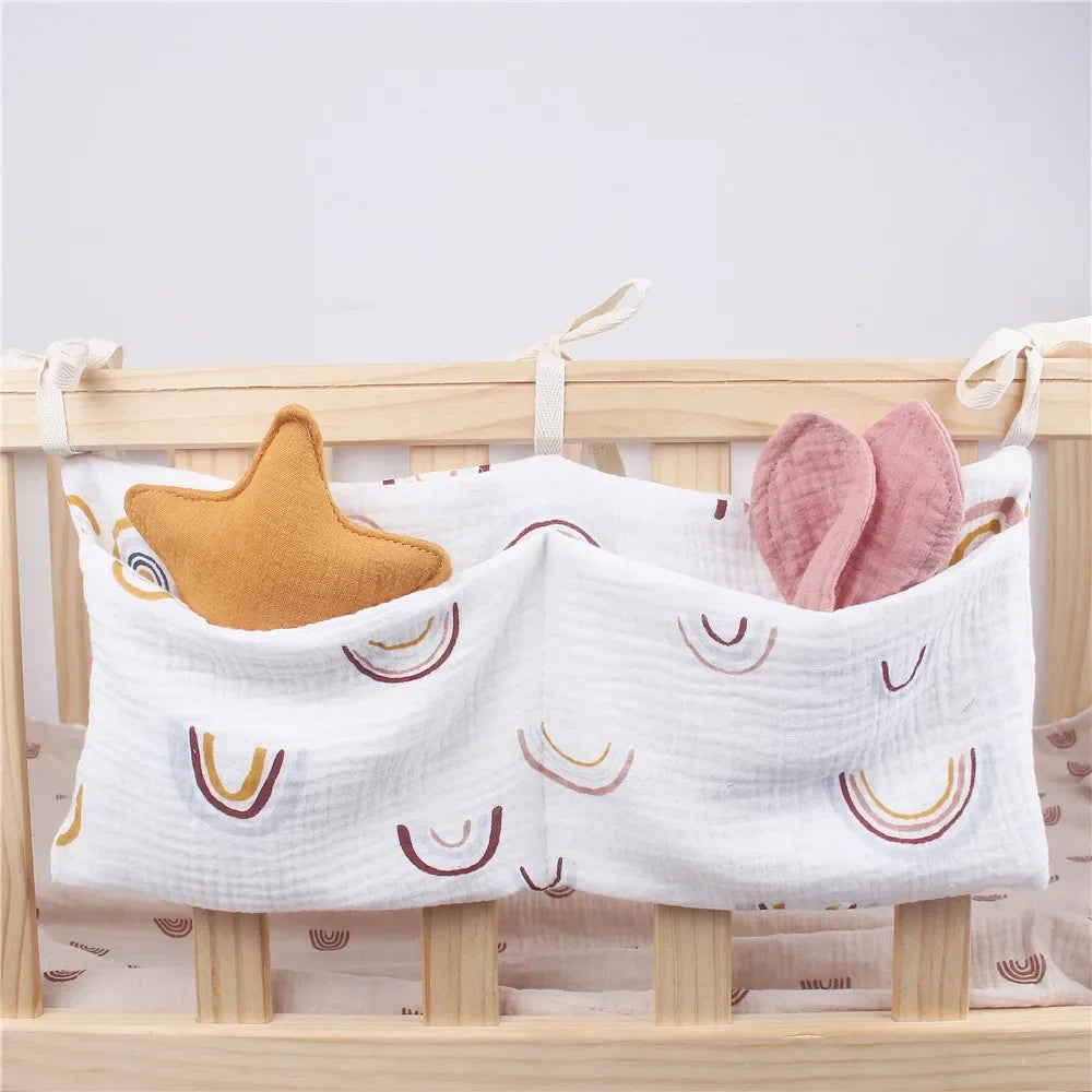 Bolsa de armazenamento multifuncional para berço, bolsa para fraldas de bebê, organizador de cabeceira para crianças pequenas, acessórios de cama para bebês recém-nascidos