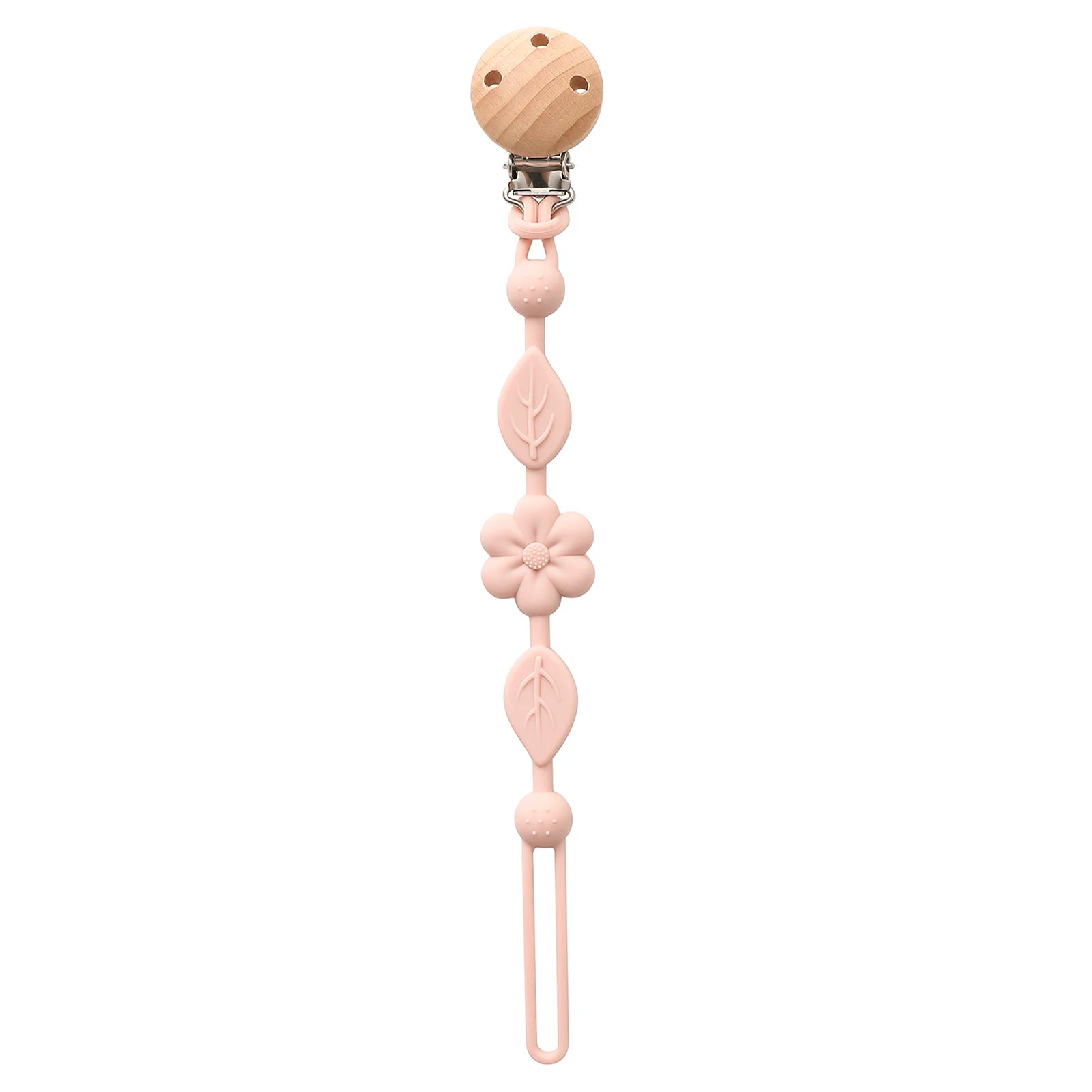 Baby silicone chupeta cadeia, 1 parte, anti-perda, ajustável, flor, adequado para recém-nascido, produtos de brinquedo