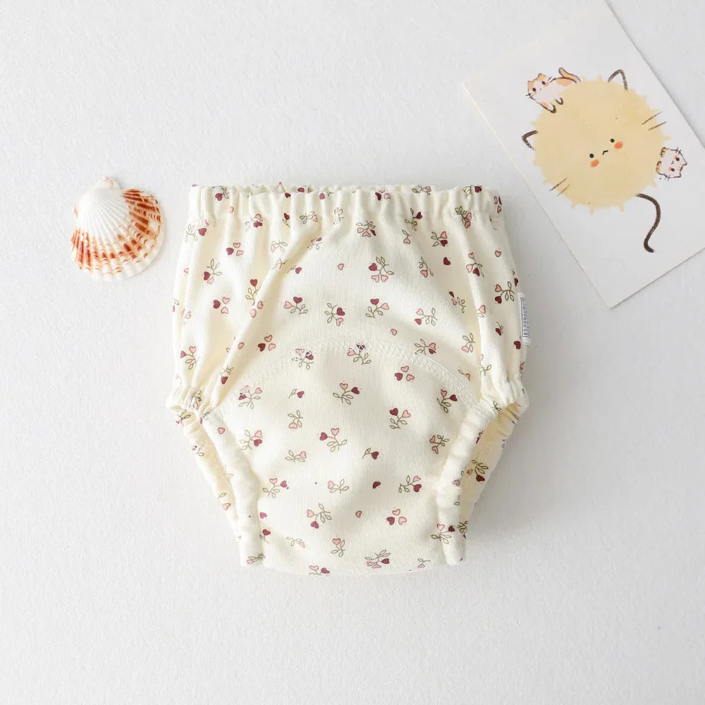 Calças de treinamento de bebê de algodão para crianças fralda à prova dwaterproof água roupa interior infantil calcinha lavável meninos menina fraldas de pano reutilizáveis