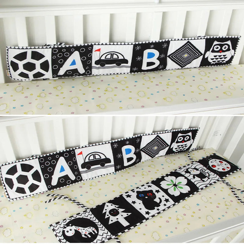 Livro do bebê preto e branco livros para bebês recém-nascidos cama berço pára-choques sensorial pano livro montessori alto contraste brinquedos do bebê 0-12 m