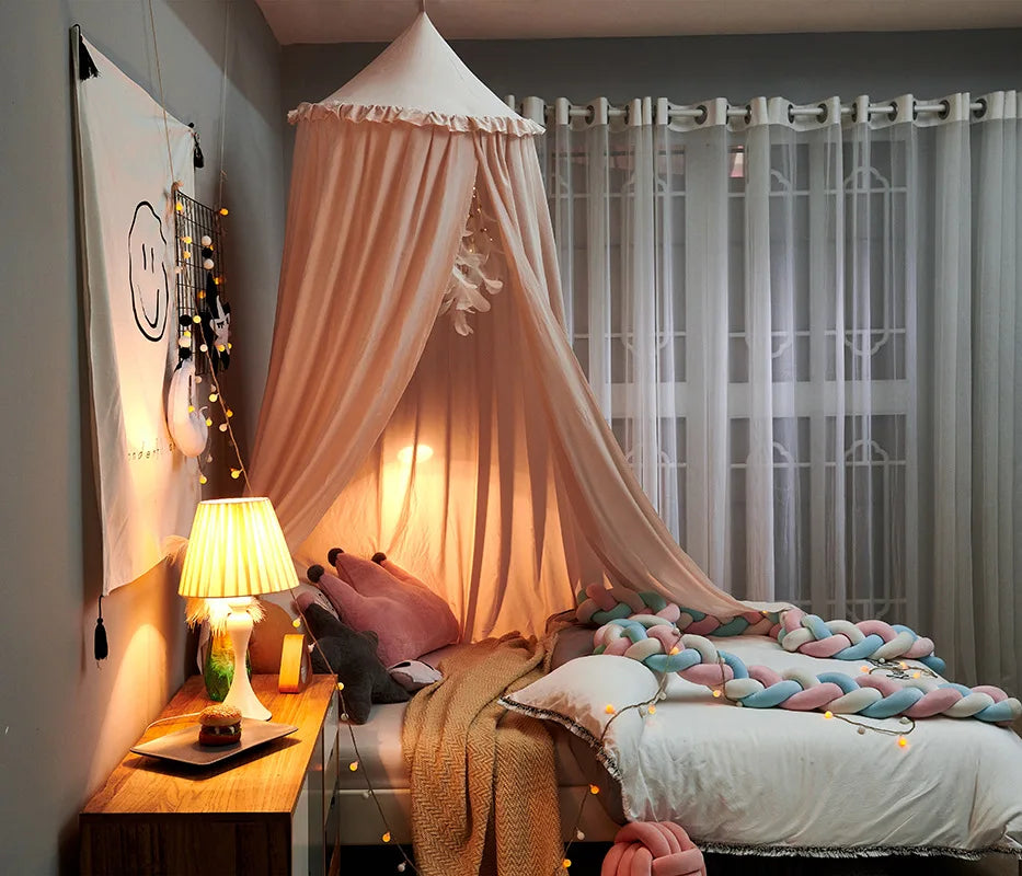 Pendurado cúpula mosquiteiro para bebês crianças berço cama tenda meninas crianças cama sala de estar decoração dossel canto tenda mosquiteiro bebe