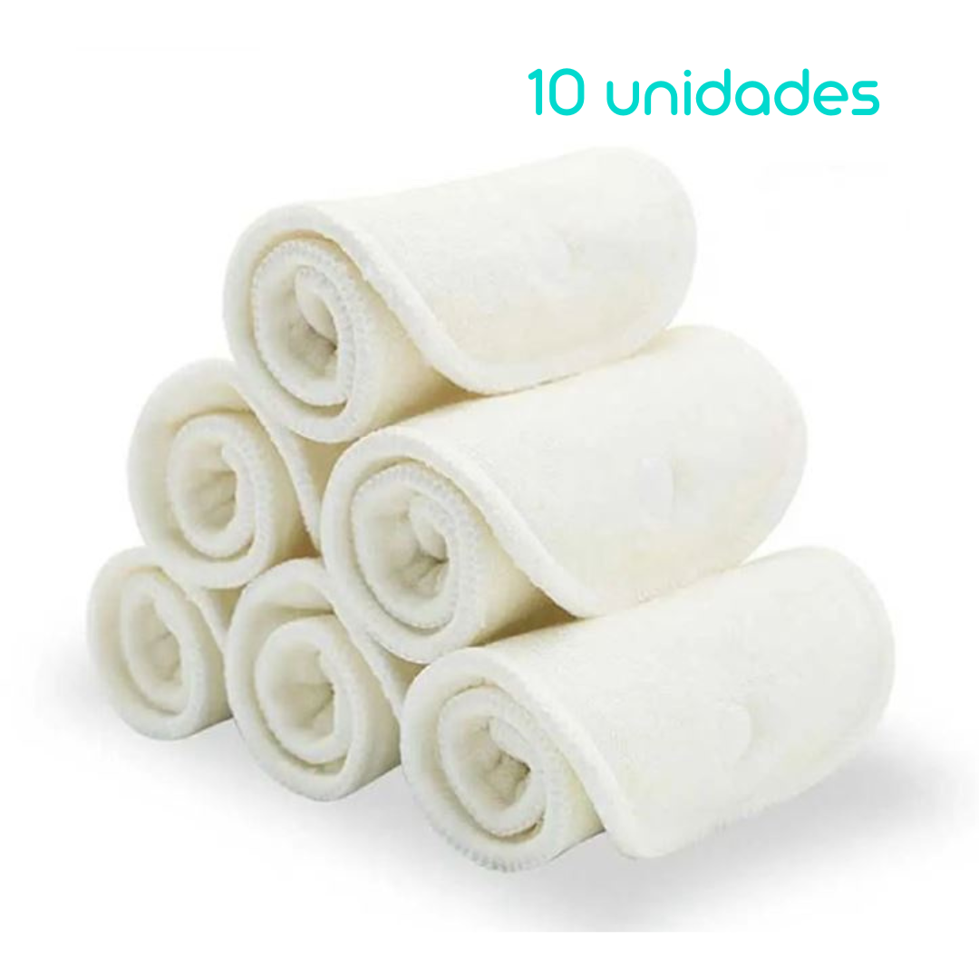 Kit Com 10 Absorventes Tamanho Recém Nascido (Bambu Terry)