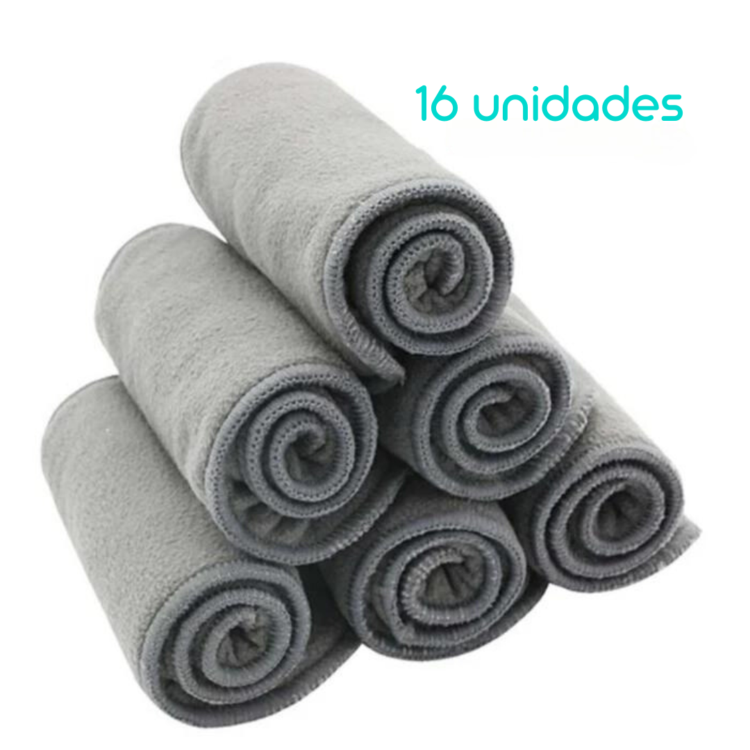 Kit Com 16 Absorventes de Carvão de Bambu 4 camadas