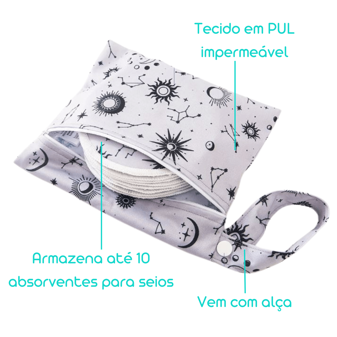 Kit Com 10 Absorventes Para Seios - Estampa Constelação