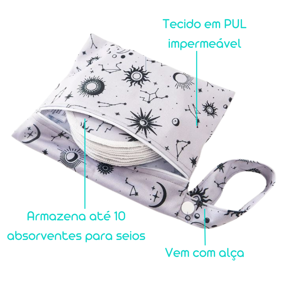 Kit com 10 absorventes para seios - Animais