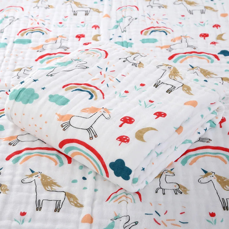 Toalha de banho de algodão para bebês, cobertor para meninos e meninas, roupão de banho para bebês recém-nascidos, 4 camadas de gaze, faixa infantil