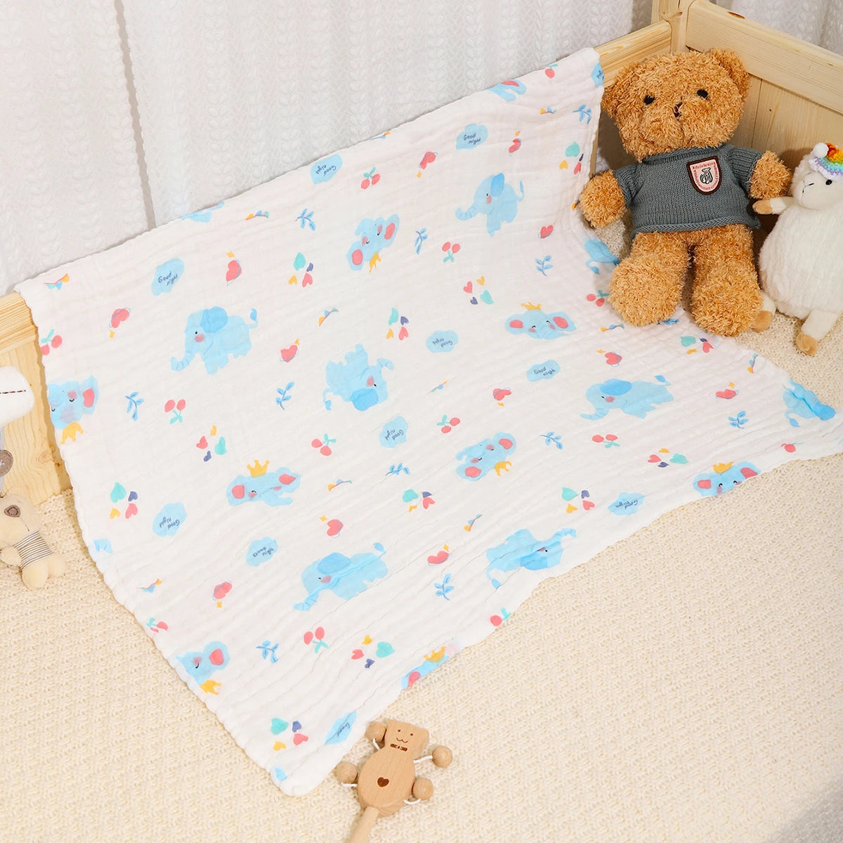 Toalha de banho de algodão para bebês, cobertor para meninos e meninas, roupão de banho para bebês recém-nascidos, 4 camadas de gaze, faixa infantil