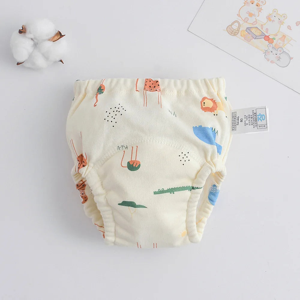 Calças de treinamento de bebê de algodão para crianças fralda à prova dwaterproof água roupa interior infantil calcinha lavável meninos menina fraldas de pano reutilizáveis