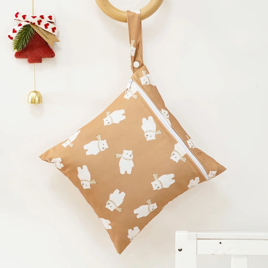 HappyFlute Nova peça única 27*26CM pode ser transportada e suspensa Mini design de bolso com separação úmida e seca Bolsa para fraldas de bebê