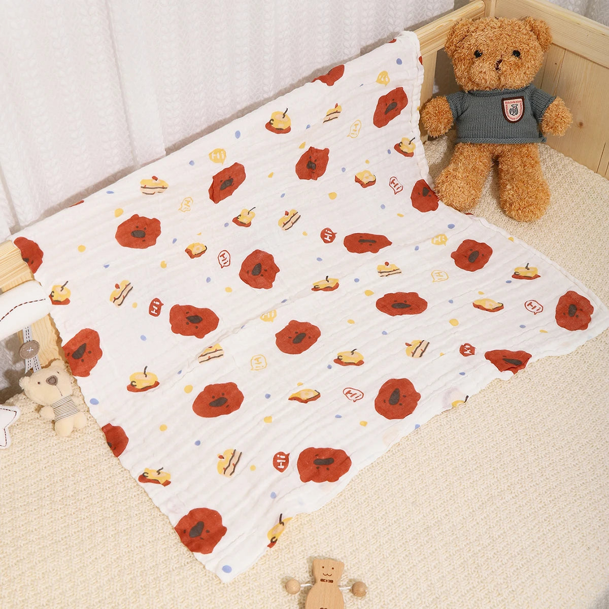Toalha de banho de algodão para bebês, cobertor para meninos e meninas, roupão de banho para bebês recém-nascidos, 4 camadas de gaze, faixa infantil