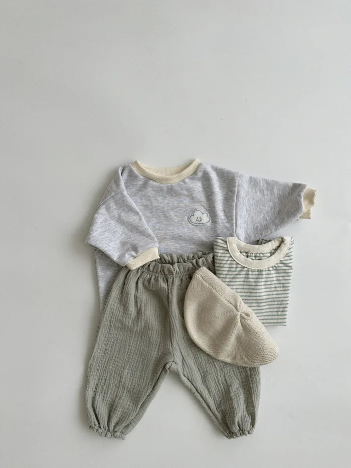 Calças de bebê de algodão orgânico recém-nascidos outono primavera verão inverno bonito impressão macia musselina roupas calças pantalons capris