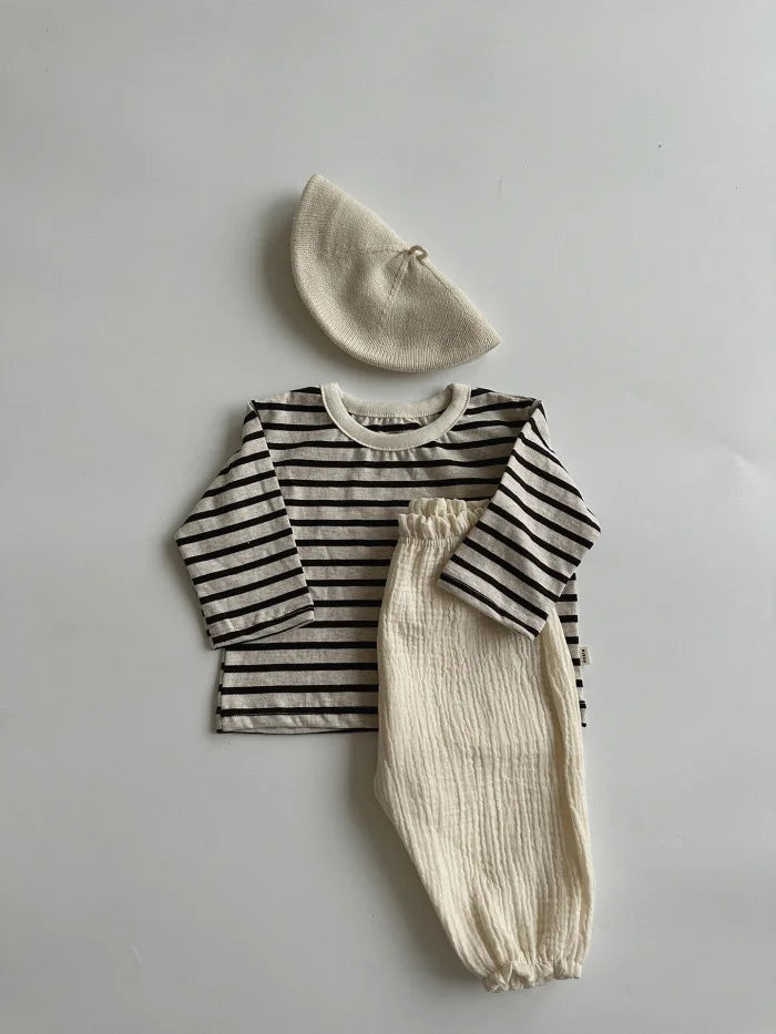 Calças de bebê de algodão orgânico recém-nascidos outono primavera verão inverno bonito impressão macia musselina roupas calças pantalons capris