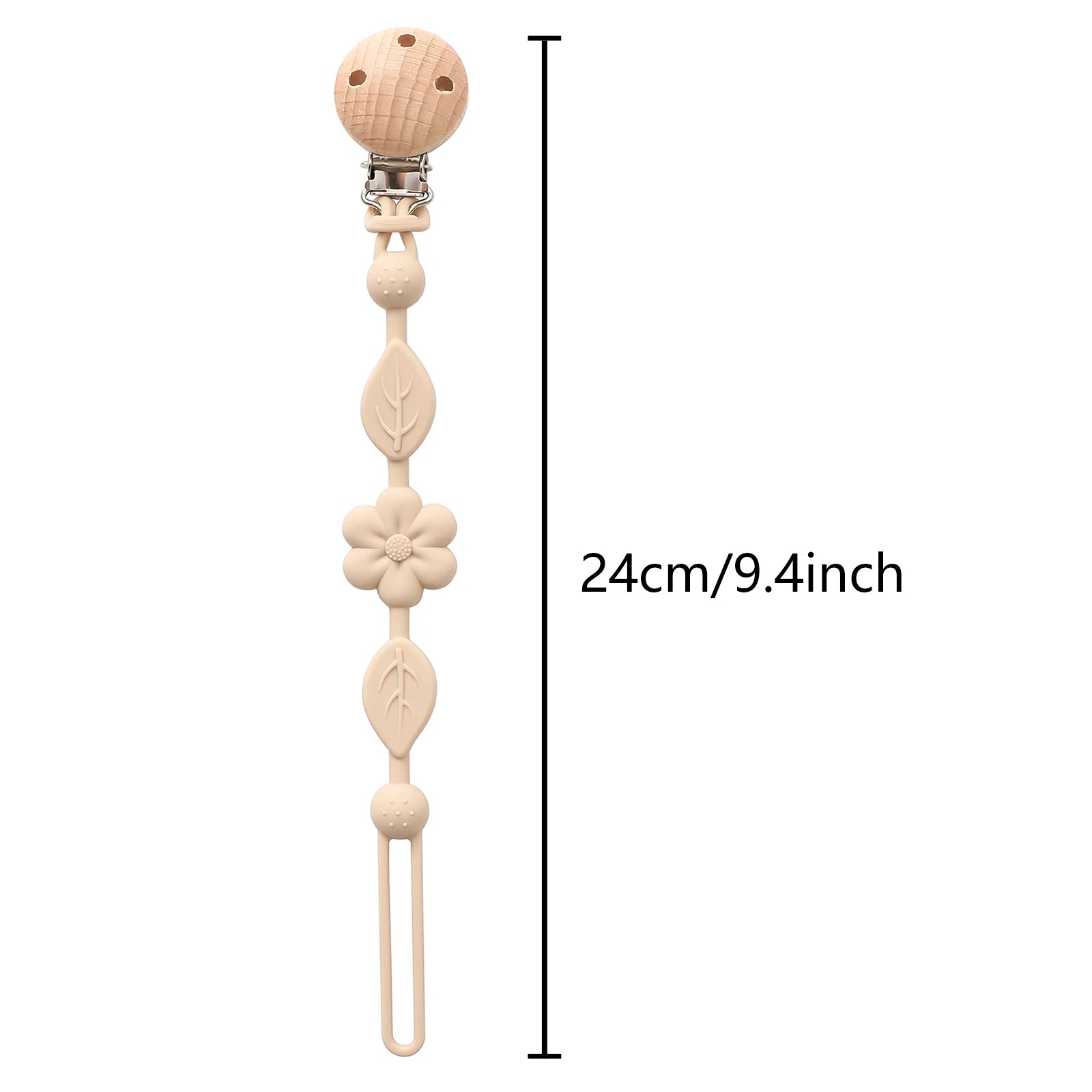 Baby silicone chupeta cadeia, 1 parte, anti-perda, ajustável, flor, adequado para recém-nascido, produtos de brinquedo