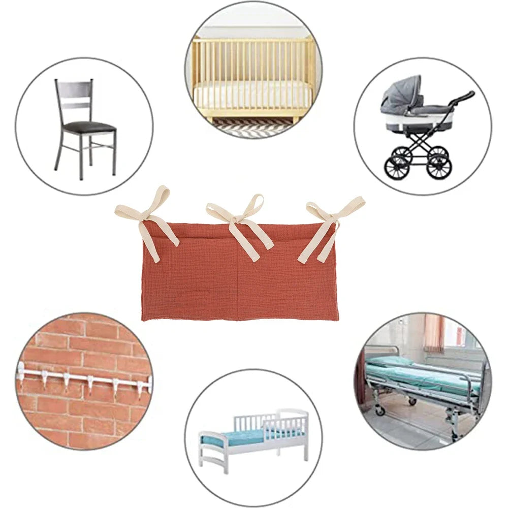 Bolsa de armazenamento multifuncional para berço, bolsa para fraldas de bebê, organizador de cabeceira para crianças pequenas, acessórios de cama para bebês recém-nascidos
