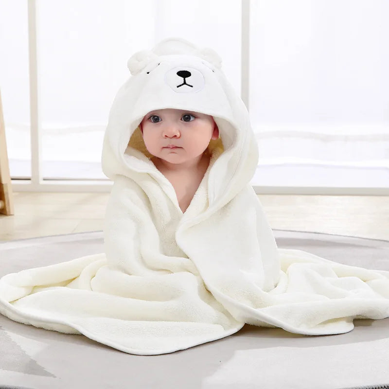 Bebê recém-nascido toalha de banho dos desenhos animados swaddle crianças roupão de lã cobertor quente dormir swaddle envoltório para recém-nascidos meninos meninas