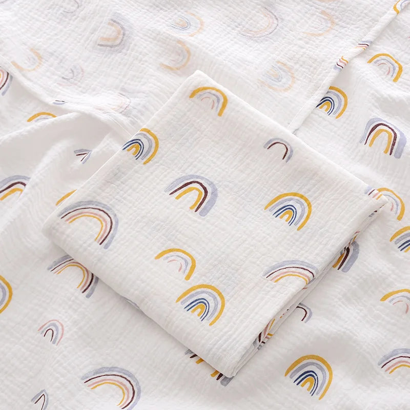 Ins cobertor de musselina para bebê, 2 camadas de algodão, cobertores para recém-nascidos, toalha de banho, roupa de cama de verão, itens para bebês, mãe e crianças