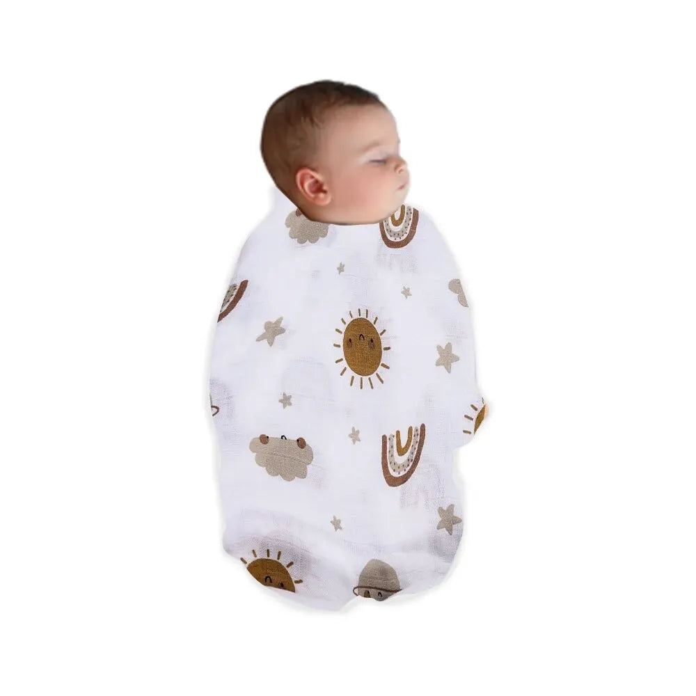 120x110cm algodão de bambu bebê musselina swaddle cobertor bonito macio impressão toalha do bebê envoltório