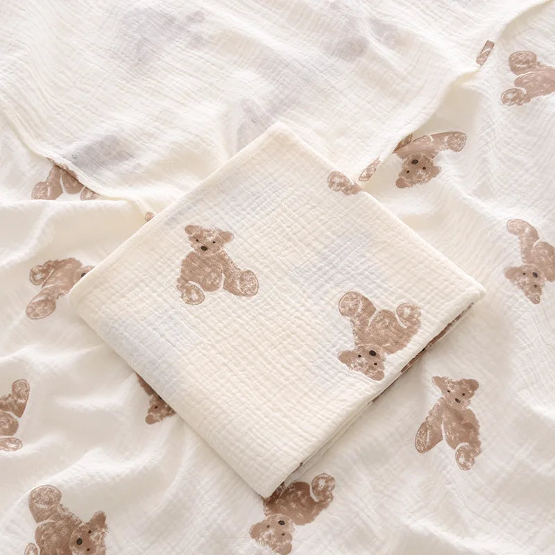 Ins cobertor de musselina para bebê, 2 camadas de algodão, cobertores para recém-nascidos, toalha de banho, roupa de cama de verão, itens para bebês, mãe e crianças