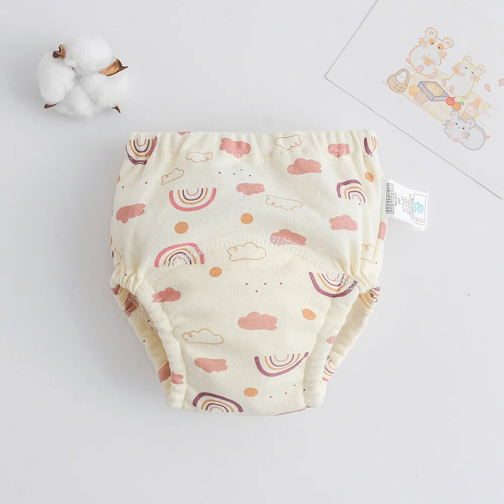Calças de treinamento de bebê de algodão para crianças fralda à prova dwaterproof água roupa interior infantil calcinha lavável meninos menina fraldas de pano reutilizáveis