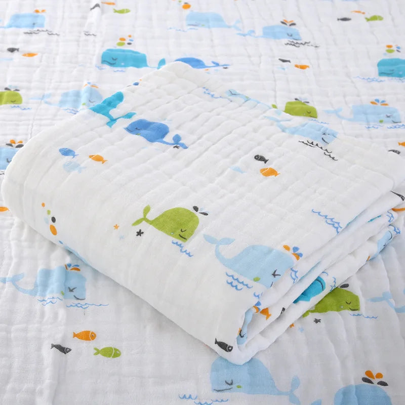 Toalha de banho de algodão para bebês, cobertor para meninos e meninas, roupão de banho para bebês recém-nascidos, 4 camadas de gaze, faixa infantil