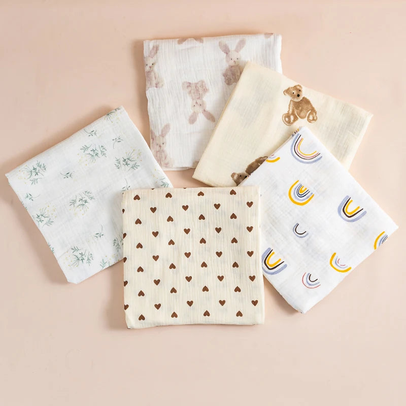 Ins cobertor de musselina para bebê, 2 camadas de algodão, cobertores para recém-nascidos, toalha de banho, roupa de cama de verão, itens para bebês, mãe e crianças