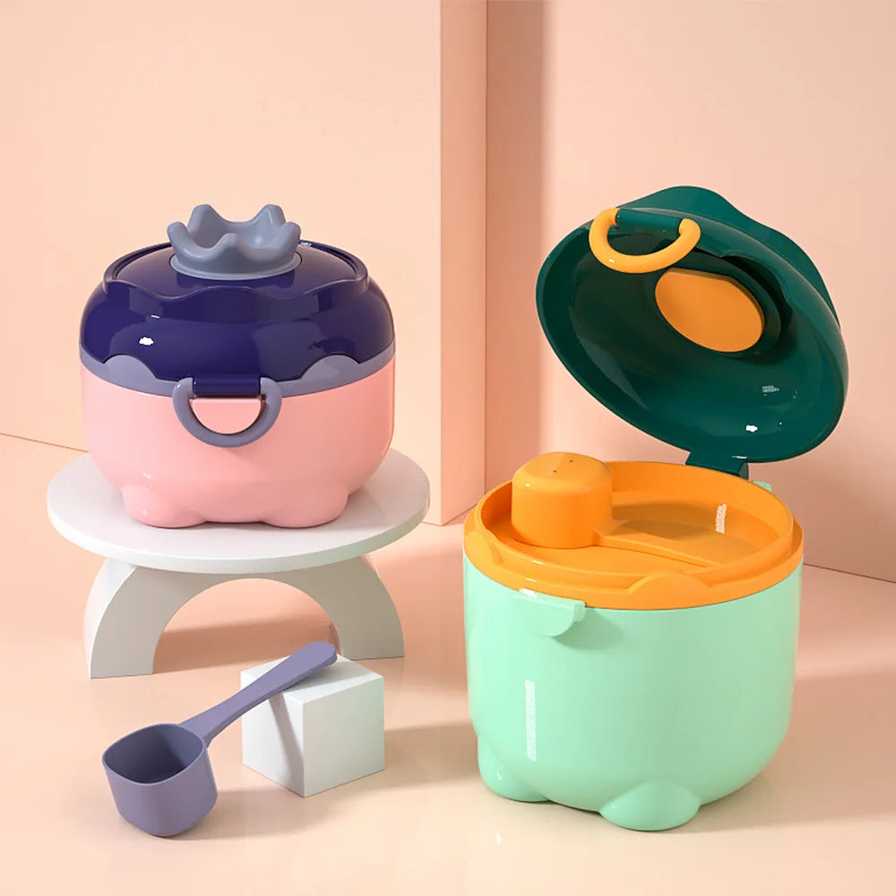 Caixa de leite em pó bebê leite em pó portátil bonito porco caixa de armazenamento de alimentos cereais essenciais infantil toddle lanches recipiente sem bpa