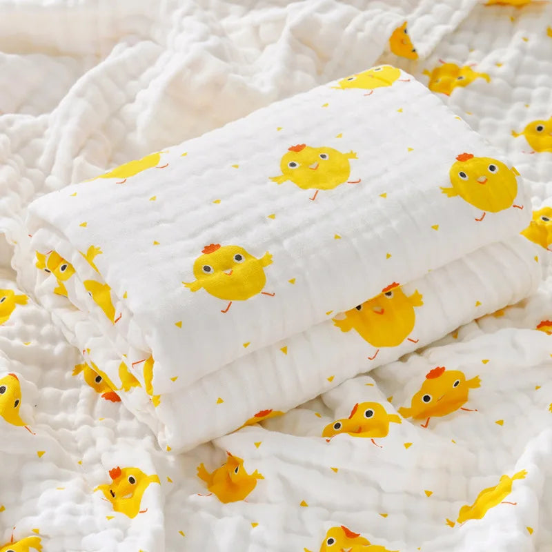 Toalha de banho de algodão para bebês, cobertor para meninos e meninas, roupão de banho para bebês recém-nascidos, 4 camadas de gaze, faixa infantil
