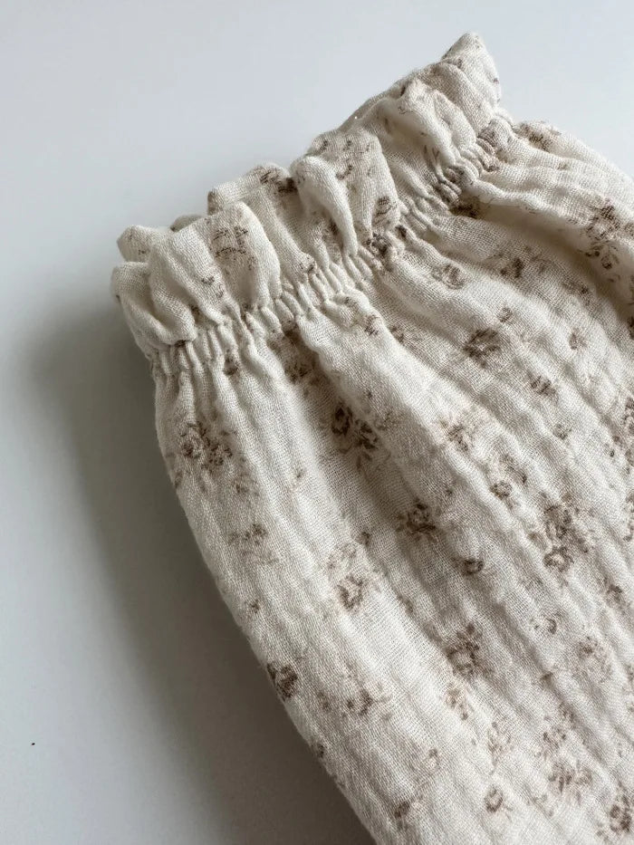 Calças de bebê de algodão orgânico recém-nascidos outono primavera verão inverno bonito impressão macia musselina roupas calças pantalons capris