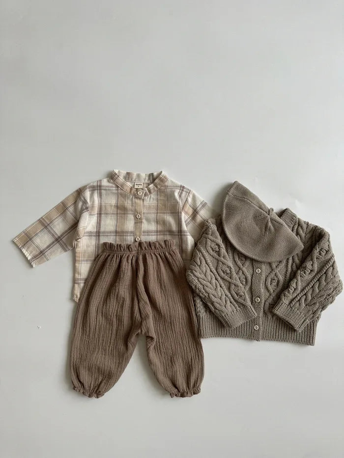 Calças de bebê de algodão orgânico recém-nascidos outono primavera verão inverno bonito impressão macia musselina roupas calças pantalons capris