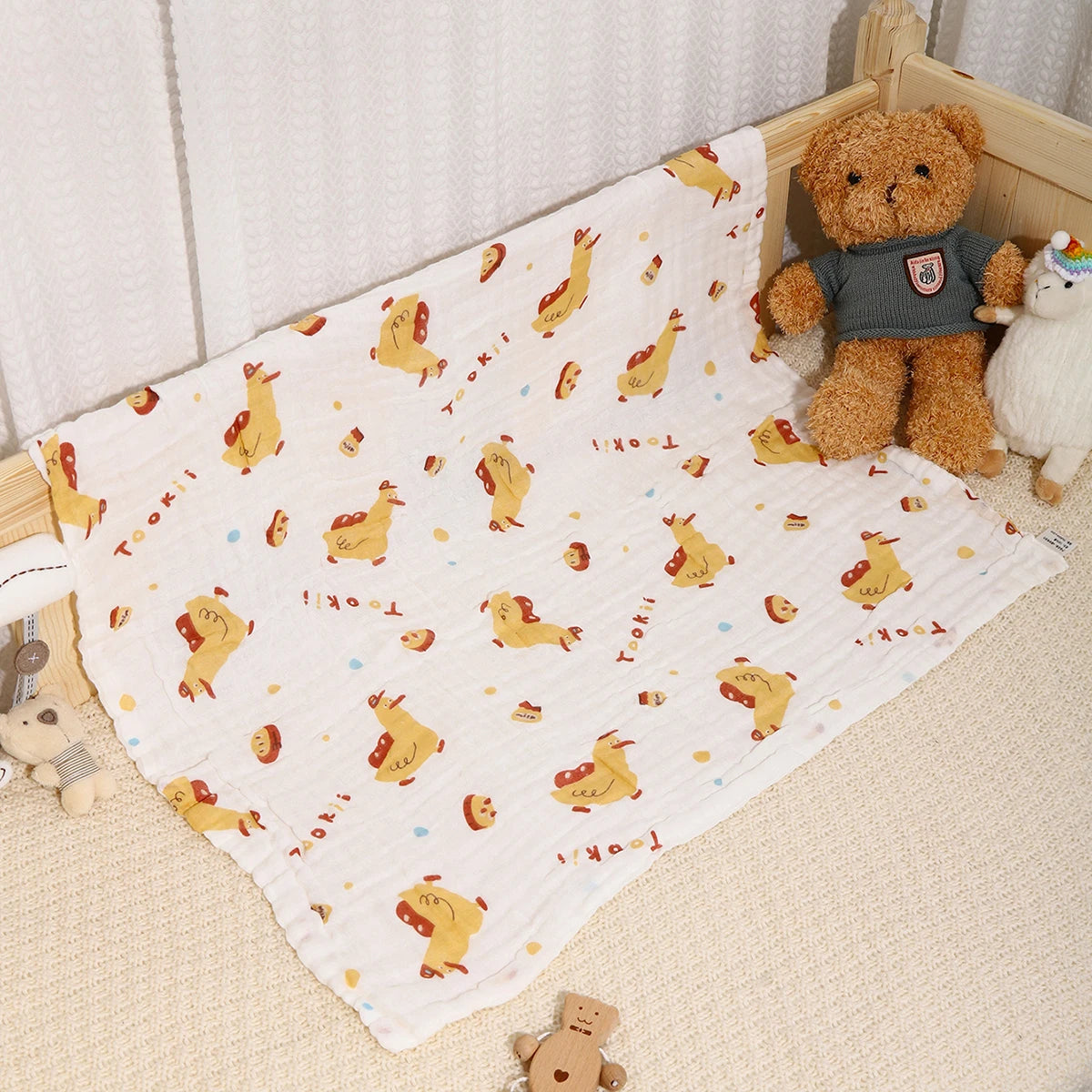Toalha de banho de algodão para bebês, cobertor para meninos e meninas, roupão de banho para bebês recém-nascidos, 4 camadas de gaze, faixa infantil