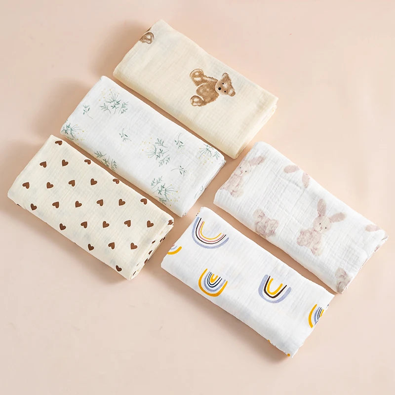 Ins cobertor de musselina para bebê, 2 camadas de algodão, cobertores para recém-nascidos, toalha de banho, roupa de cama de verão, itens para bebês, mãe e crianças