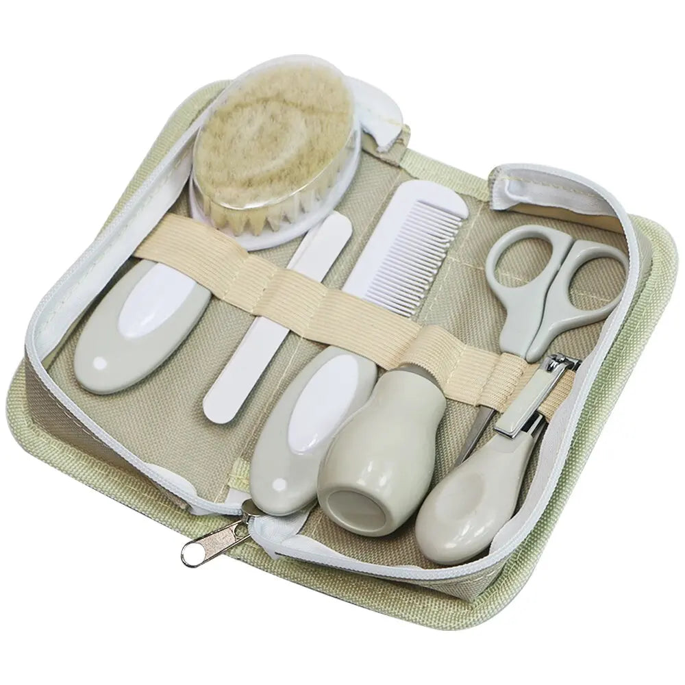 Kit de cuidados com o bebê, seis peças, inalador nasal do bebê, cortador de unhas, escova, pente, conjunto de tesouras, limpeza diária e acessórios de cuidados para bab