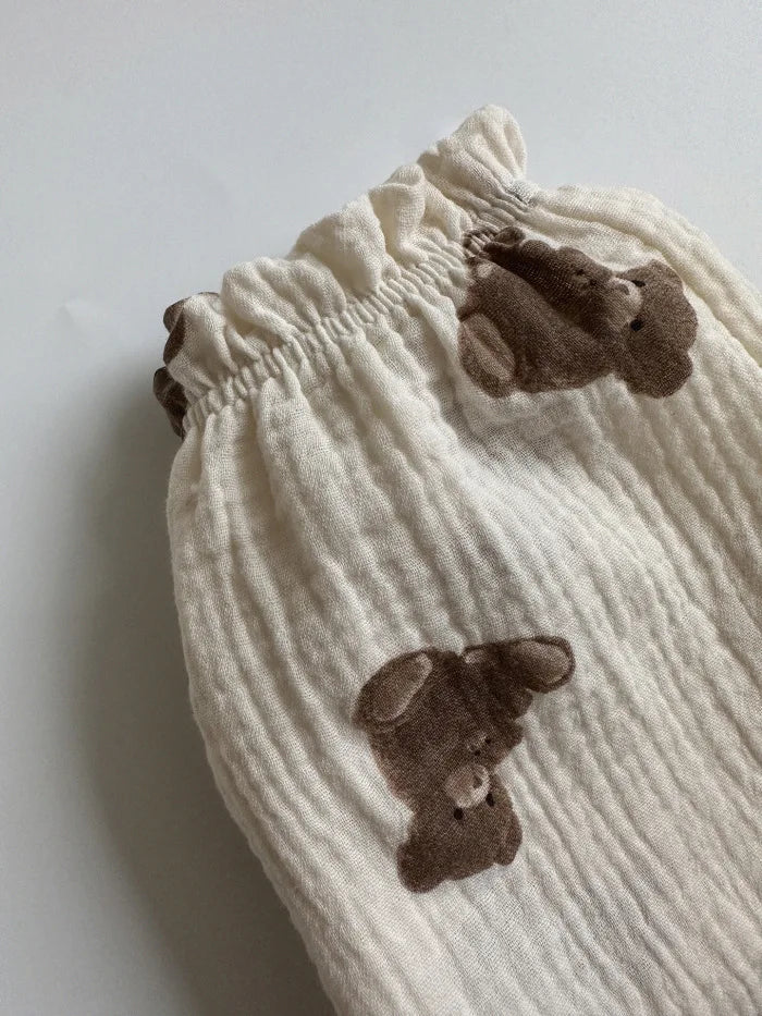 Calças de bebê de algodão orgânico recém-nascidos outono primavera verão inverno bonito impressão macia musselina roupas calças pantalons capris