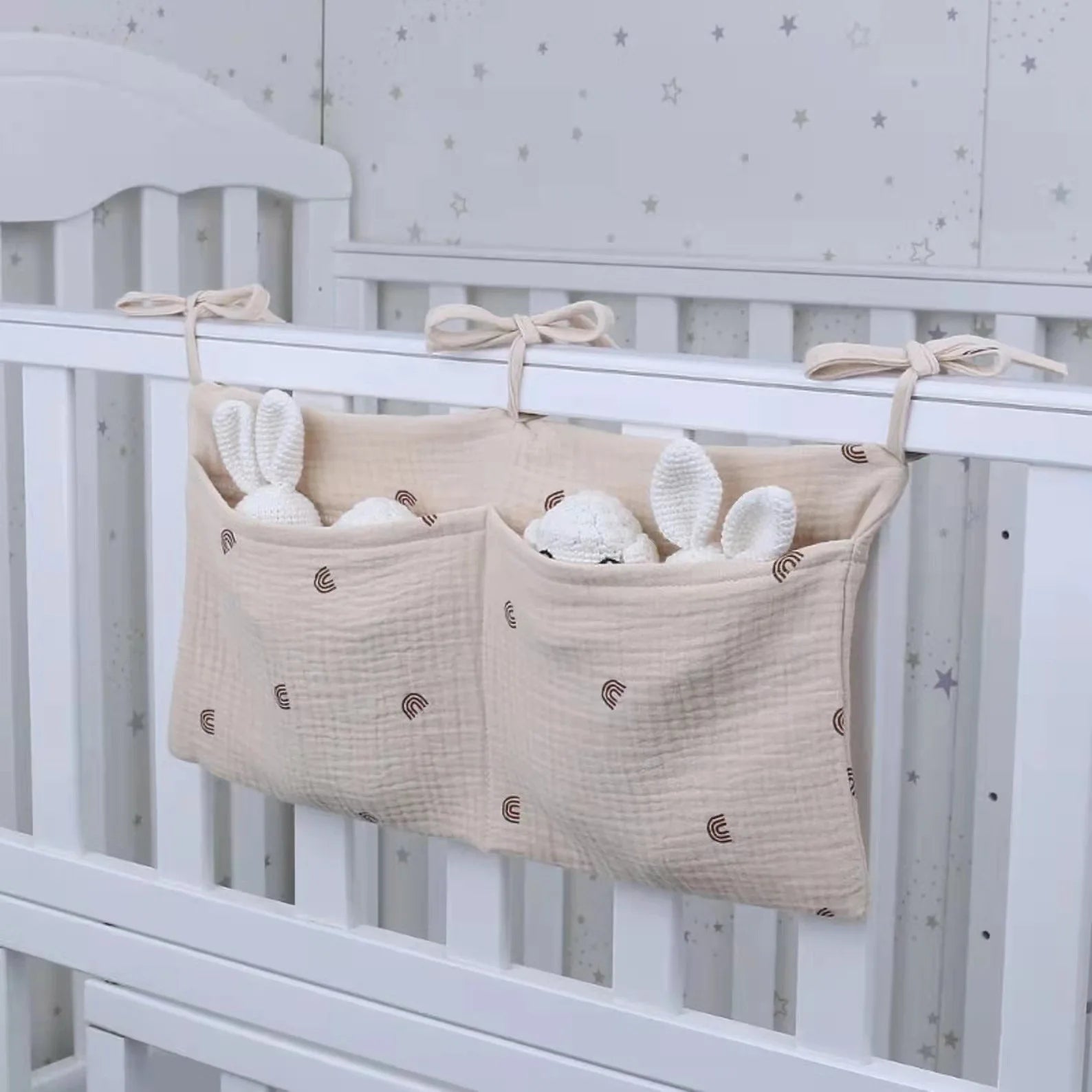 Portátil saco de armazenamento berço do bebê organizador fralda multifuncional recém-nascido cama cabeceira saco fralda para crianças itens do bebê cama