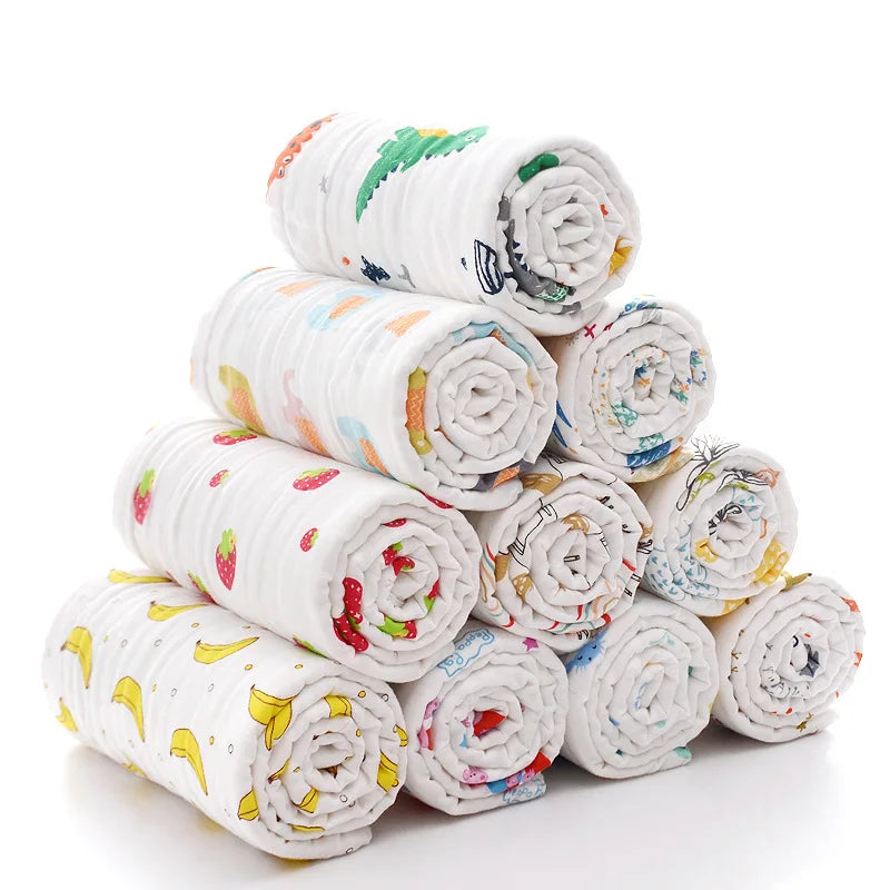 Toalha de banho de algodão para bebês, cobertor para meninos e meninas, roupão de banho para bebês recém-nascidos, 4 camadas de gaze, faixa infantil