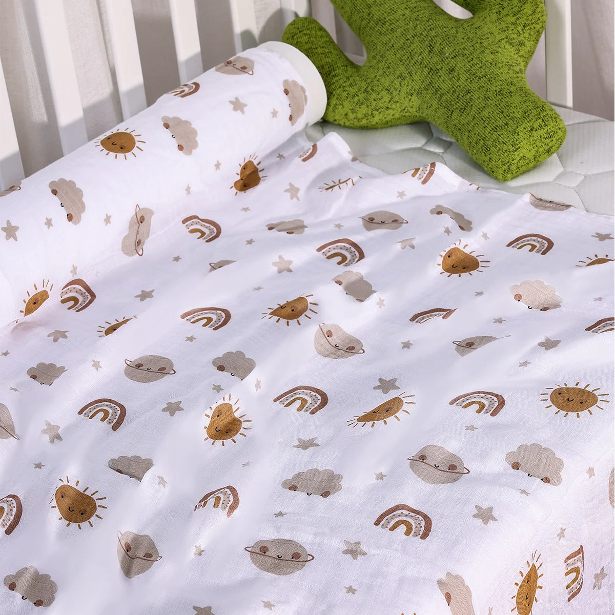 120x110cm algodão de bambu bebê musselina swaddle cobertor bonito macio impressão toalha do bebê envoltório