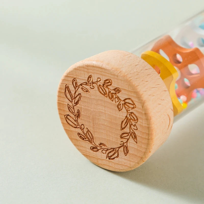 Montessori bebê Rain Stick, ampulheta arco-íris, chocalho musical, brinquedo educativo, colorido, brinquedos sensoriais para crianças